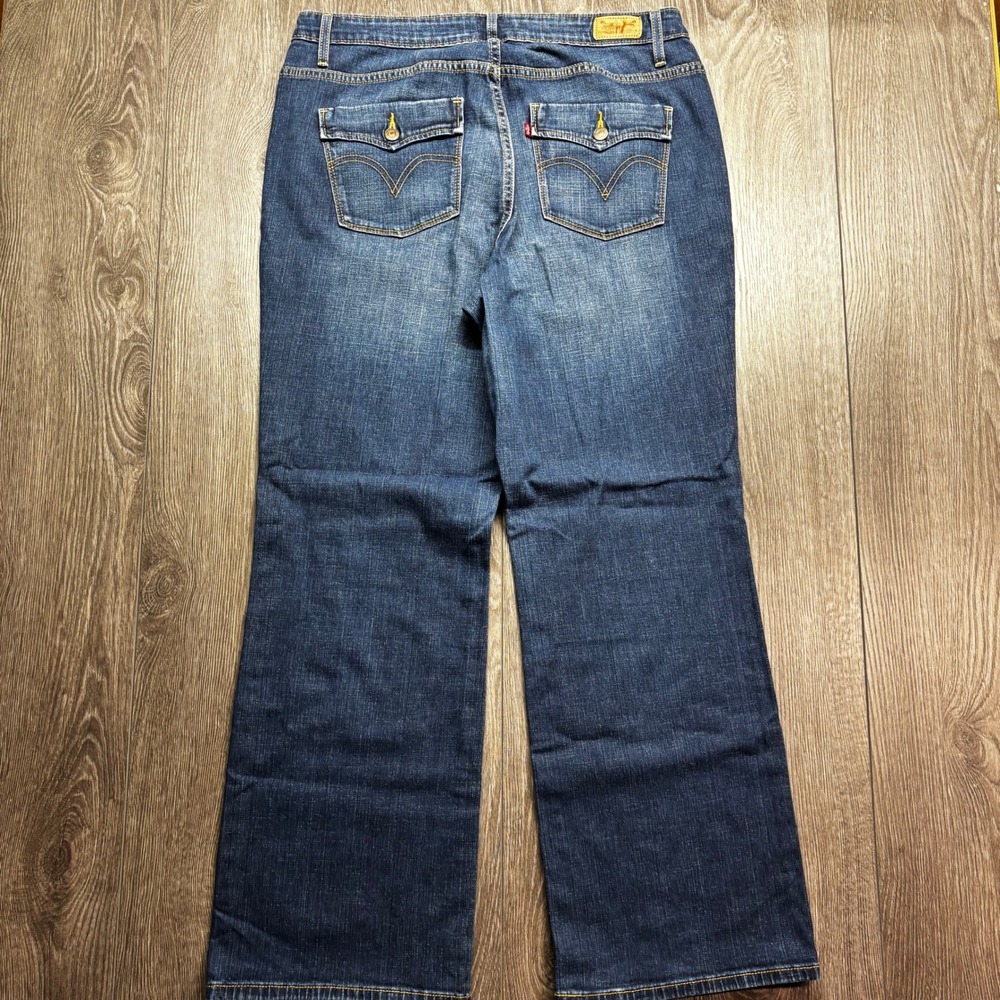 Levis 580 Boot Cut Jeans Womens 18M Blue Denim Flap Pocket Y2K Mid Rise Pants